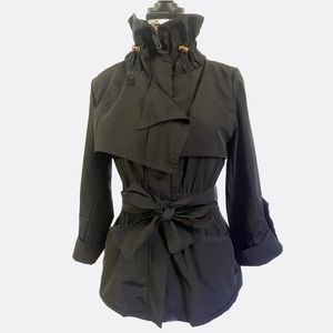 Vintage Black Trench Jacket with Belt ☂️